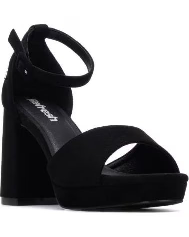 REFRESH SANDALO CON TACCO, PLATEAU E CINTURINO 175253 NEGRO
