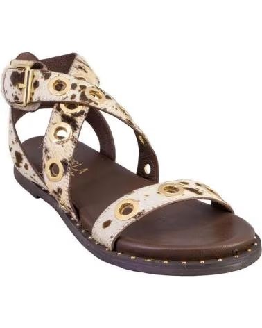 CARMELA SANDALI CARMELA 162389 IN PELLE CON STAMPA ANIMALIER MARRON
