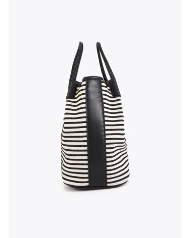 LOLA CASADEMUNT BOLSO SHOPPER RAYAS LS2604084 EN COLOR NEGRO