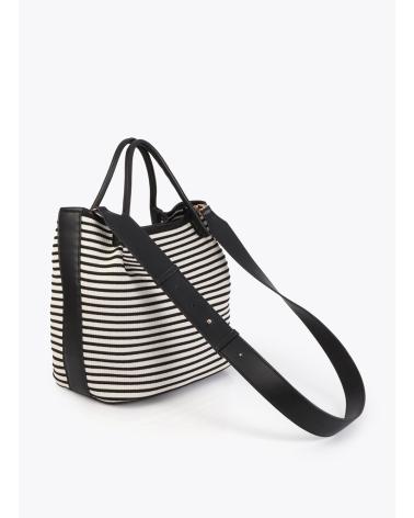 LOLA CASADEMUNT BOLSO SHOPPER RAYAS LS2604084 EN COLOR NEGRO
