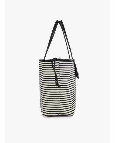 LOLA CASADEMUNT BOLSO SHOPPER RAYAS LS2604088 EN COLOR NEGRO