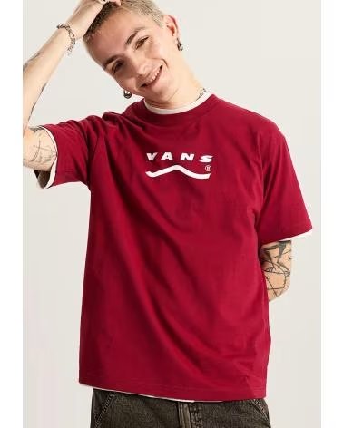 VANS OFF THE WALL CAMISETA THE DE MANGA CORTA ROJO BURDEOS