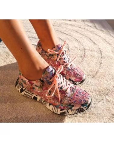 LAURA VITA BURTON 11 URBAN-SNEAKER MIT BLUMENMUSTER ROSA