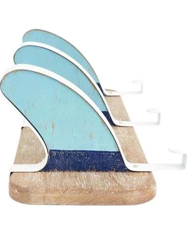 BATELA CABIDEIRO DE PAREDE ESTILO NÁUTICO COM BARBATANAS DE SURF AZUL