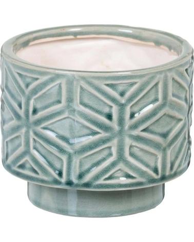 IXIA JARRÓN DECORATIVO CON RELIEVE GEOMÉTRICO IXIA AZUL