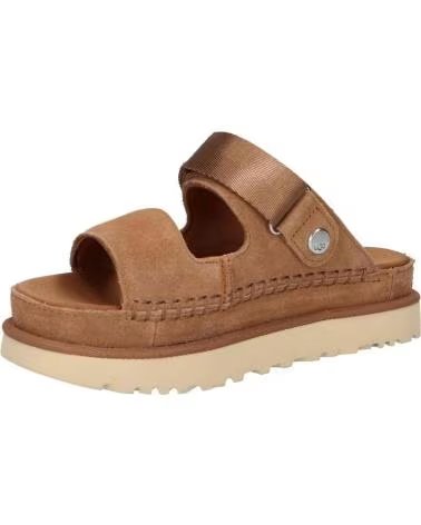 UGG SANDALIAS UGG CON PLATAFORMA Y DOBLE TIRA AJUSTABLE BEIGE