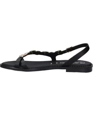OH MY SANDALS FLAT SANDAL WITH DECORATIVE DETAIL AND BUCKLE CLOSURE NEGRO