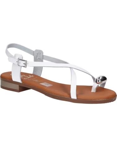 OH MY SANDALS SANDALE PLATE STYLE ESCLAVE AVEC FERMETURE À BOUCLE BLANCO