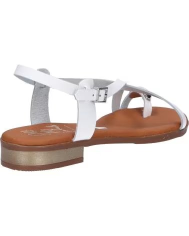 OH MY SANDALS SANDALE PLATE STYLE ESCLAVE AVEC FERMETURE À BOUCLE BLANCO