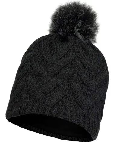 BUFF BERRETTO IN MAGLIA CON PON PON NEGRO