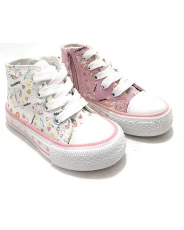 BUBBLE BOBBLE BOTIN LONA NINA CORDON-CREMALLERA DIBUJO BLANCO