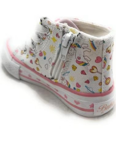 BUBBLE BOBBLE BOTIN LONA NINA CORDON-CREMALLERA DIBUJO BLANCO