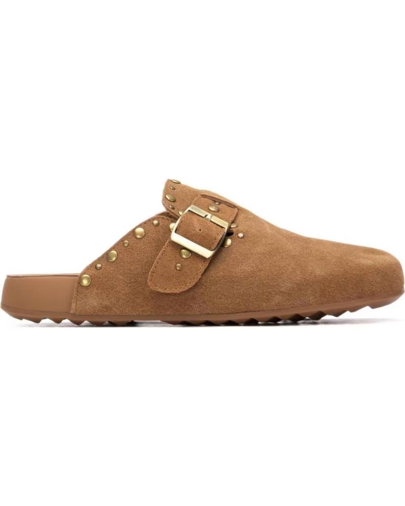 ZUECOS PLANOS XTI DE SERRAJE CON HEBILLA Y TACHUELAS BEIGE