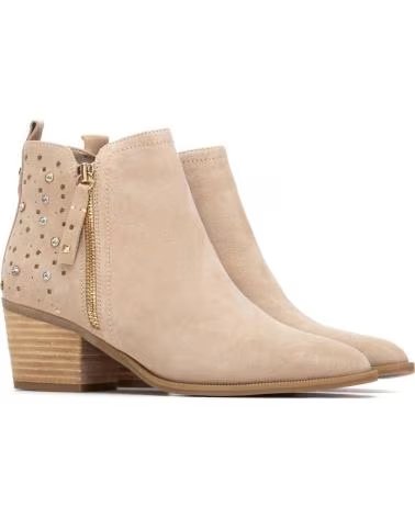 CARMELA CARMELA 163151 STIEFELETTEN MIT AUSGESTANZTEM WILDLEDER-DETAIL BEIGE