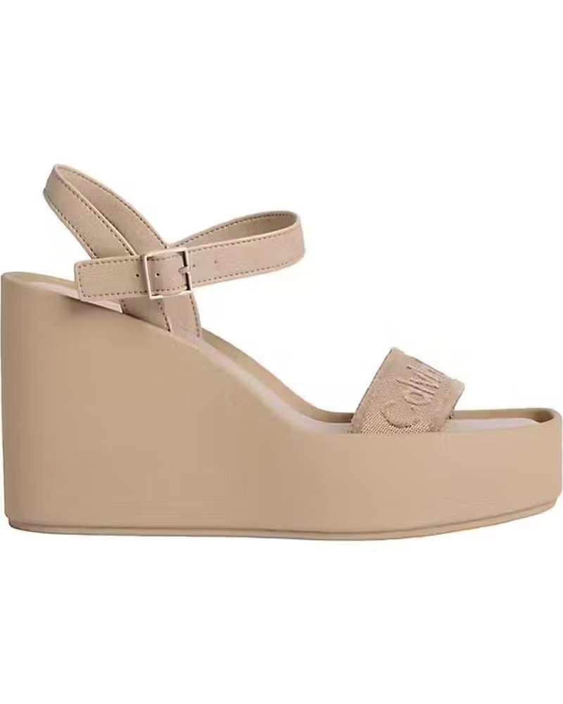 CALVIN KLEIN SANDALIAS MUJER MODELO WEDGE 70 SNDL WEBBING LT COLOR BEIS P PDT