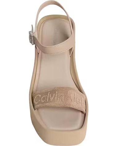 CALVIN KLEIN SANDALIAS MUJER MODELO WEDGE 70 SNDL WEBBING LT COLOR BEIS P PDT