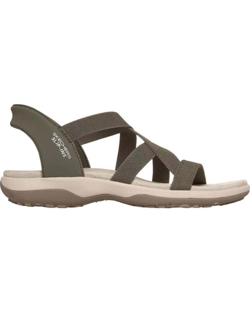 SKECHERS SANDALIAS PLANAS MUJER 163460 VERDE