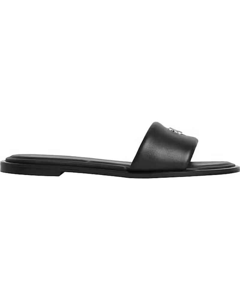 CALVIN KLEIN SANDALIAS PLANAS ROUND FLAT CON LOGO METÁLICO NEGRO