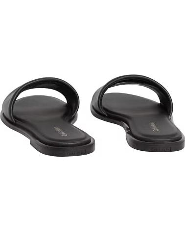 CALVIN KLEIN SANDALIAS PLANAS ROUND FLAT CON LOGO METÁLICO NEGRO