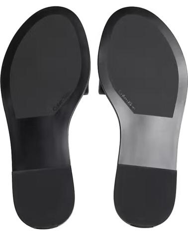 CALVIN KLEIN SANDALIAS PLANAS ROUND FLAT CON LOGO METÁLICO NEGRO