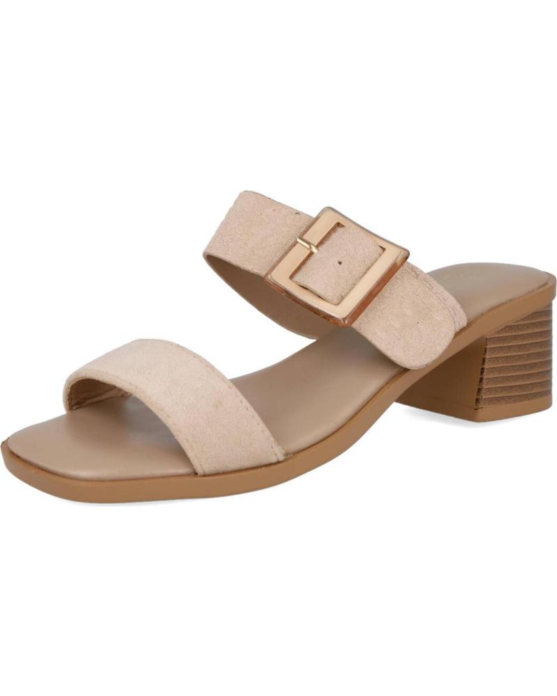 BUBBLE BOBBLE SANDALIAS DESTALONADAS DE TACÓN MEDIO CON HEBILLA TAUPE