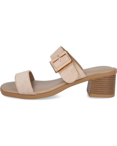 BUBBLE BOBBLE SANDALIAS DESTALONADAS DE TACÓN MEDIO CON HEBILLA TAUPE