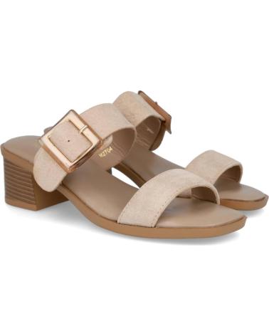 BUBBLE BOBBLE SANDALIAS DESTALONADAS DE TACÓN MEDIO CON HEBILLA TAUPE