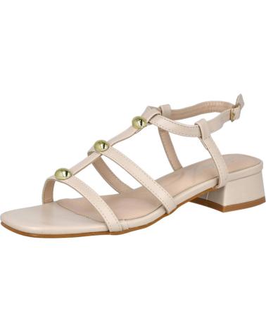BUBBLE BOBBLE SANDALIAS M2649 DE TACÓN BAJO CON ABALORIOS BEIGE