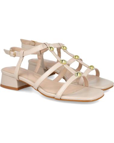 BUBBLE BOBBLE SANDALIAS M2649 DE TACÓN BAJO CON ABALORIOS BEIGE