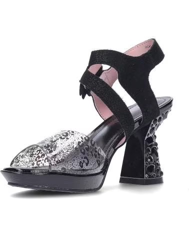 LAURA VITA SANDÁLIAS HICAO 23 COM SALTO ESCULTURAL E DETALHE FLORAL NEGRO