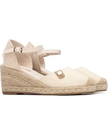 REFRESH ALPARGATA DE CUÑA CON CIERRE DE HEBILLA BEIGE