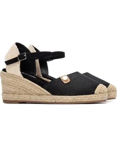 REFRESH SANDALIA ALPARGATA CON CUÑA 175209 NEGRO