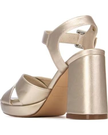 REFRESH BLOCK HEEL SANDALS WITH PLATFORM AND BUCKLE CLOSURE ORO
