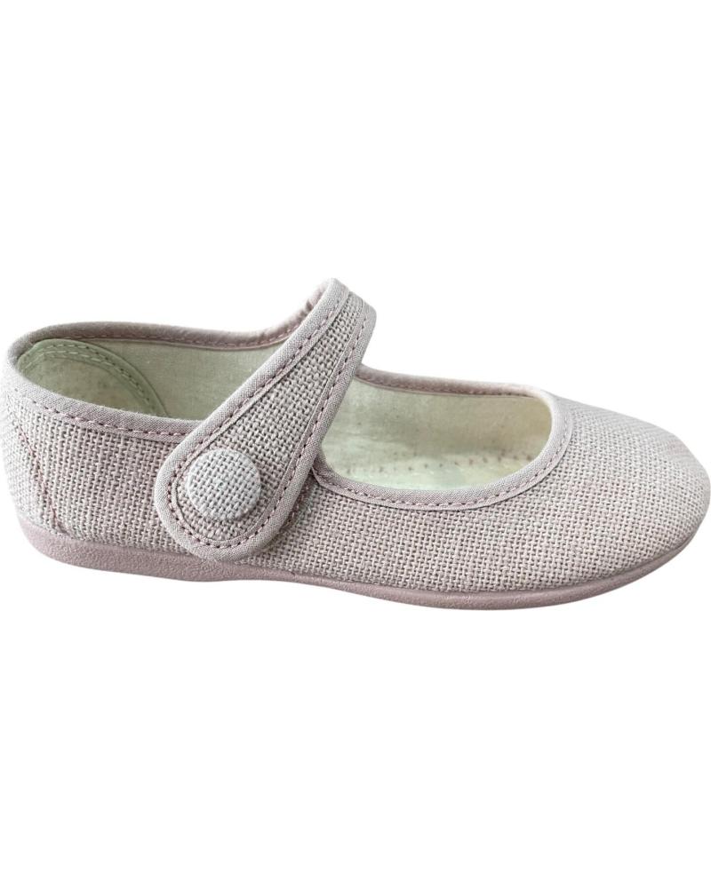 ANDREA RUIZ BALLERINE IN LINO CON CHIUSURA A BOTTONE MODELLO 755 BEIGE