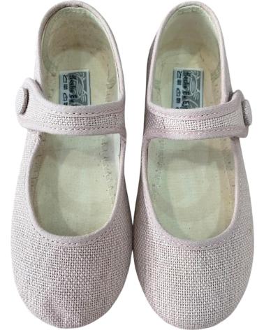 ANDREA RUIZ BALLERINE IN LINO CON CHIUSURA A BOTTONE MODELLO 755 BEIGE