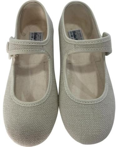 ANDREA RUIZ BALLERINE IN LINO CON BOTTONE 755 BEIGE