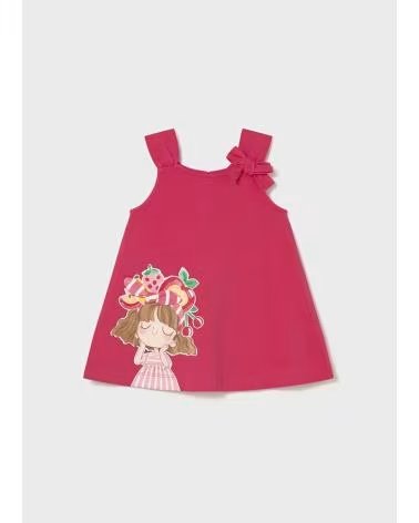 MAYORAL ÄRMELLOSES KLEID MIT MÄDCHEN-PRINT 930 069 ROSA