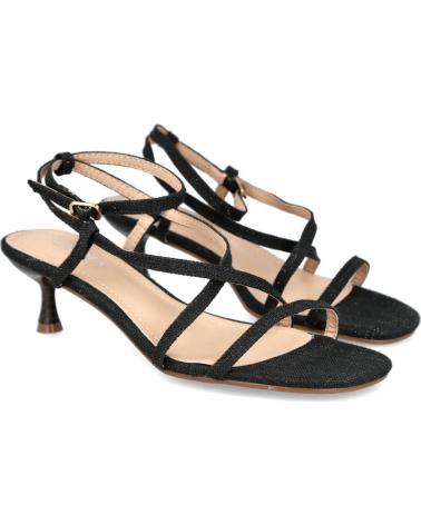 BUBBLE BOBBLE SANDALIAS H8-1168H CON TIRAS CRUZADAS Y TACÓN CHUPETE NEGRO