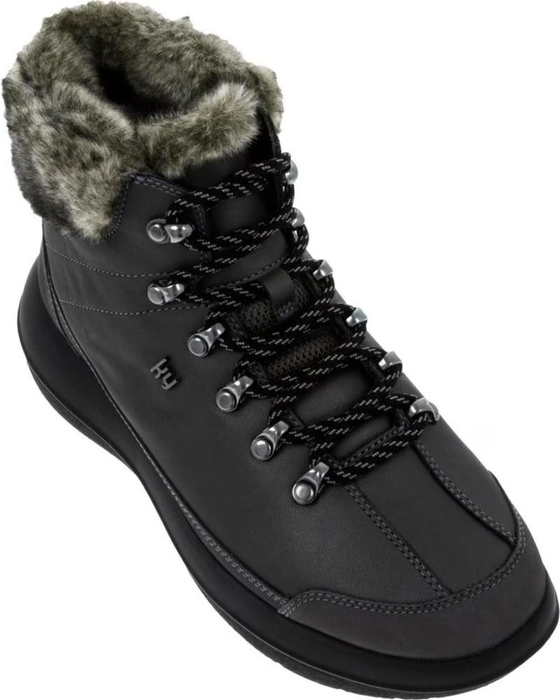 KYBUN STIVALETTI MONTANA CON COLLETTO IN PELLICCIA SINTETICA ANTHRACITE