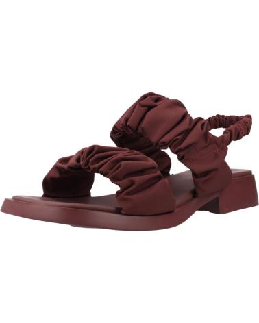 CAMPER SANDALIAS CAMPER CON TIRAS FRUNCIDAS Y TACÓN BAJO ROJO