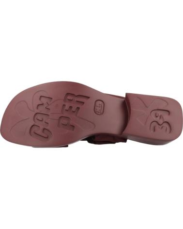 CAMPER SANDALIAS CAMPER CON TIRAS FRUNCIDAS Y TACÓN BAJO ROJO