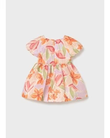 MAYORAL ROBE À IMPRIMÉ FLORAL AVEC MANCHES BOUFFANTES ROSA