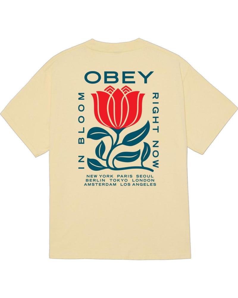 OBEY CAMISETA IN BLOOM PALE YELLOW
