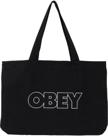 OBEY BOLSA OUTLINE CANVAS TOTE BAG BLACK