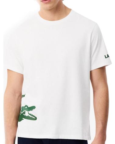 LACOSTE CAMISETA LOUNGEWEAR ALGODON ESTAMPADO DPI BLANCO WHITE
