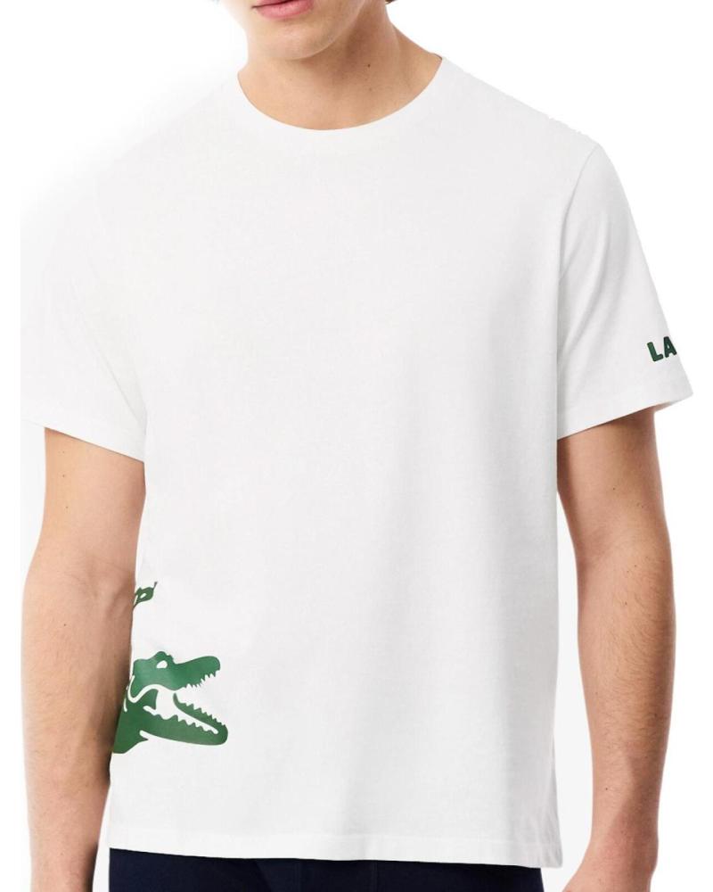 LACOSTE CAMISETA LOUNGEWEAR ALGODON ESTAMPADO DPI BLANCO WHITE