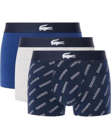 LACOSTE PACK DE 3 CALZONCILLOS DE ALGODON ELASTICO CK NAVY BLUE GREY