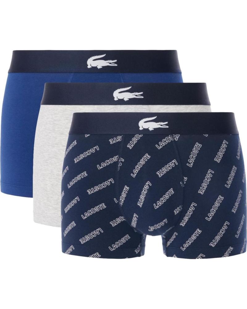 LACOSTE PACK DE 3 CALZONCILLOS DE ALGODON ELASTICO CK NAVY BLUE GREY