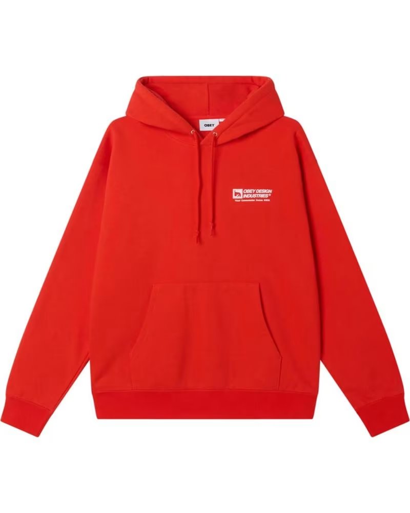 OBEY SUDADERA DESIGN INDUSTRIES HEAVYWEIGHT PULLOVER HOOD FIERY R