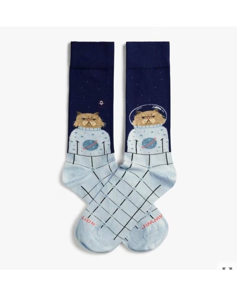 JIMMY LION CALCETINES SPACE CAT EN MULTICOLOR PARA UNISEX AZUL